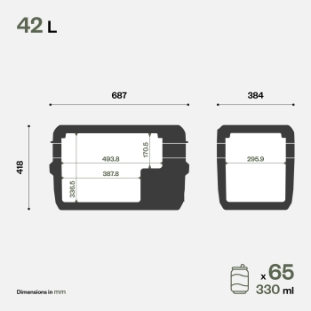 Przenośna lodówko-zamrażarka 42 litry 12/24V, zakres temp: -20 do +10 st.C